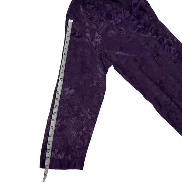Victoria’s Secret Vintage Pajama Top Sleep Shirt Purple Satin Floral Print Large - Picture 5 of 8